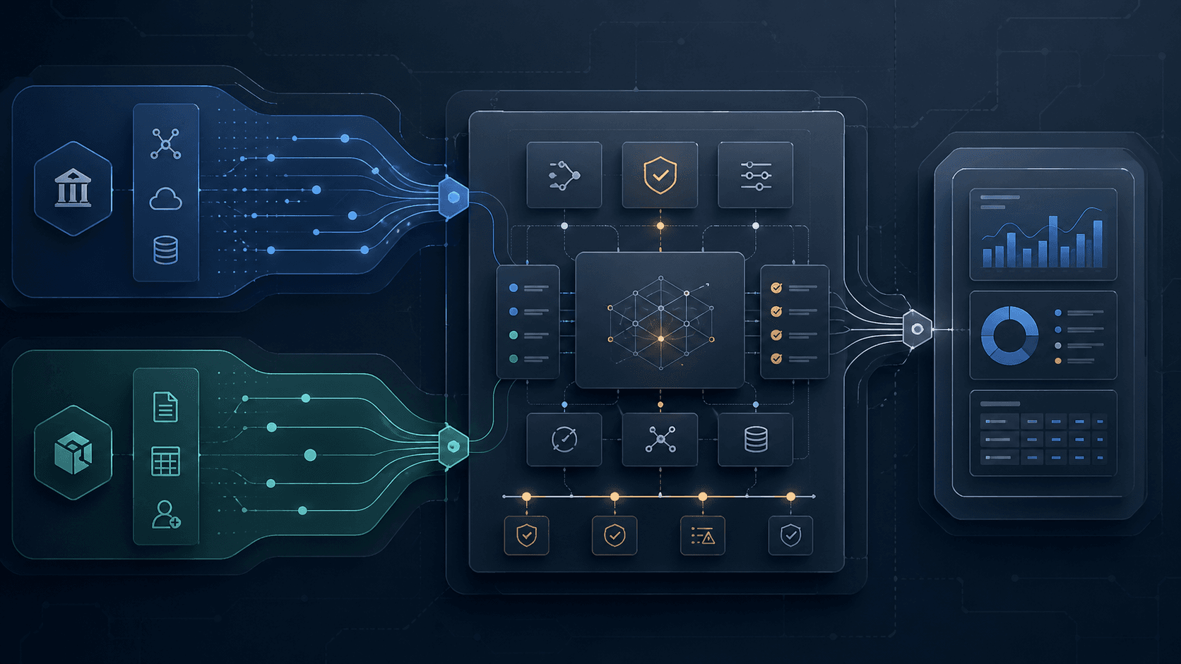 two different financial sources converging into one clean dashboard